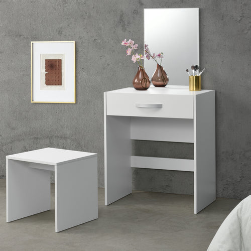 Frisierkommode Reykjavik mit Spiegel und Hocker in verschiedenen Farben en.casa - premiumXL