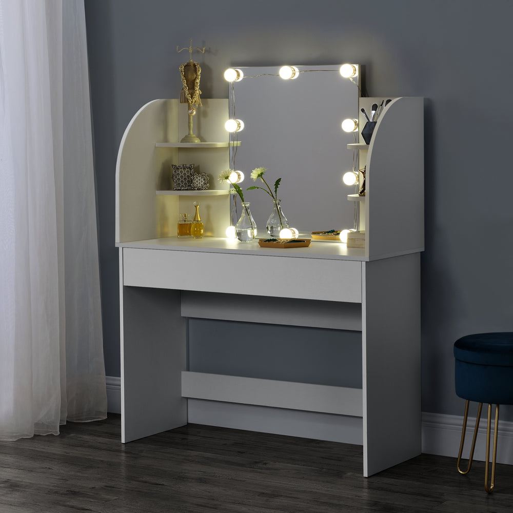 Schminktisch Köla mit LED in versch. Farben [en.casa] - premiumXL