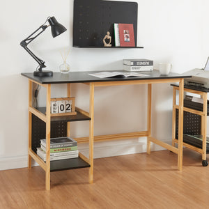 Schreibtisch Dønna 120x60x75cm Schwarz/Holzfarben [en.casa] - premiumXL