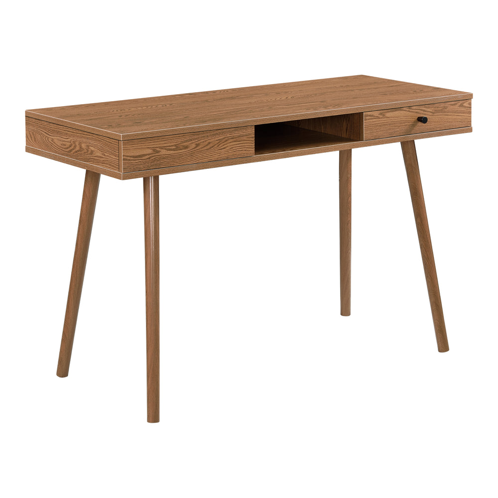Schreibtisch Habo mit Ablage und Schublade 115x48x74cm Dunkler Holzton en.casa - premiumXL