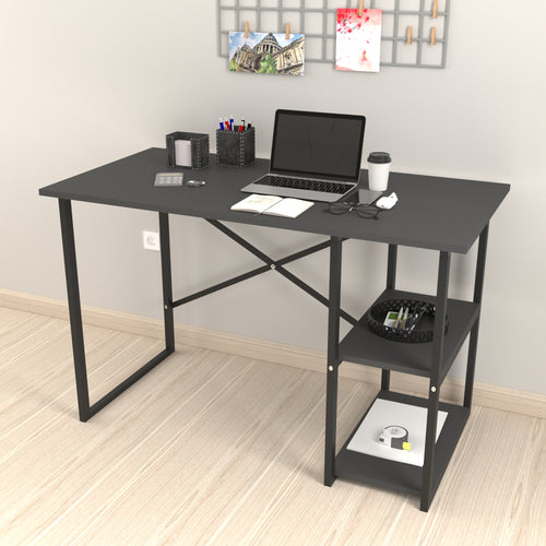 Schreibtisch Nittedal mit Regal 120x60x75cm in versch. Farben [en.casa] - premiumXL