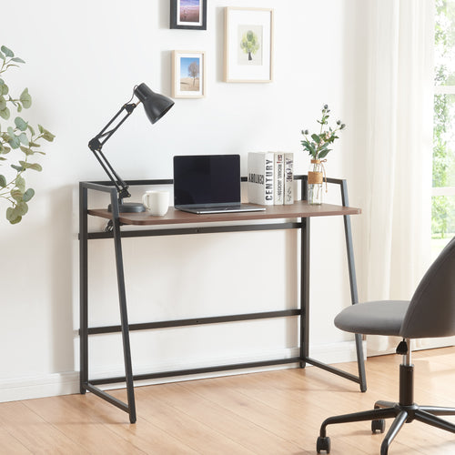 Klappbarer Schreibtisch Ringerike 104,5x53x85,5cm Schwarz/Walnuss [en.casa]