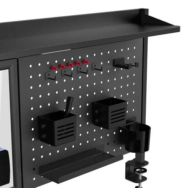 Schreibtisch-Organizer Virvik zum Anklemmen 117x73 cm Stahl [en.casa]