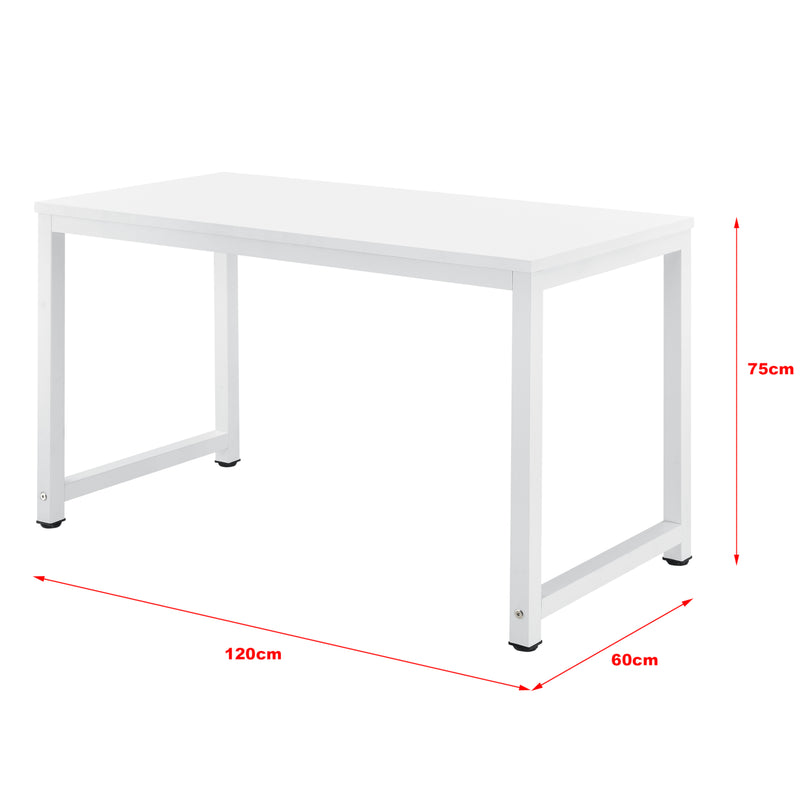 Maßskizze Schreibtisch Herning 75x120x60 cm Höhenverstellbar in versch. Farben en.casa