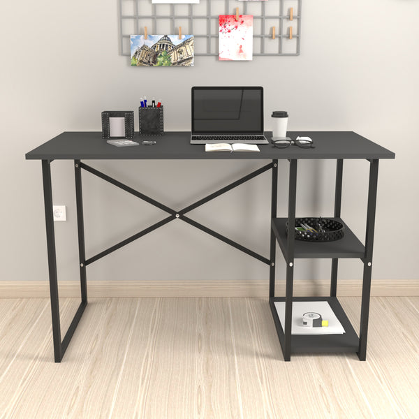 Schreibtisch Nittedal mit Regal 120x60x75cm in versch. Farben [en.casa]