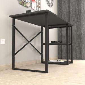 Schreibtisch Nittedal mit Regal 120x60x75cm in versch. Farben [en.casa]