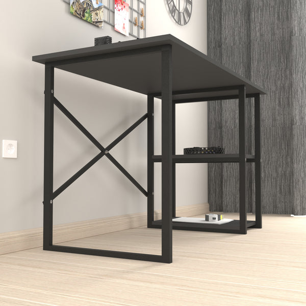 Schreibtisch Nittedal mit Regal 120x60x75cm in versch. Farben [en.casa]