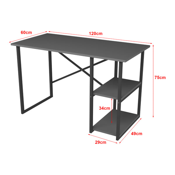 Schreibtisch Nittedal mit Regal 120x60x75cm in versch. Farben [en.casa]