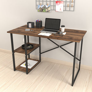 Schreibtisch Nittedal mit Regal 120x60x75cm in versch. Farben [en.casa]