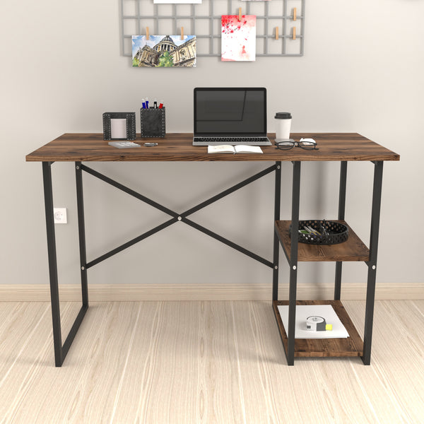 Schreibtisch Nittedal mit Regal 120x60x75cm in versch. Farben [en.casa]