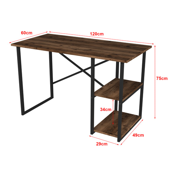Schreibtisch Nittedal mit Regal 120x60x75cm in versch. Farben [en.casa]