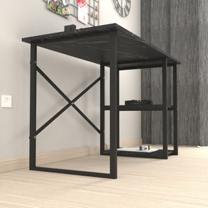 Schreibtisch Nittedal mit Regal 120x60x75cm in versch. Farben [en.casa]