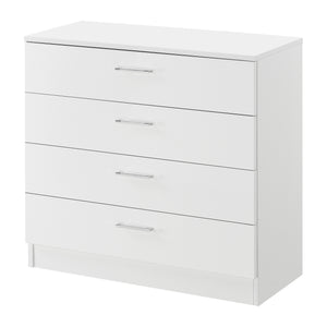 Schubladenschrank Drammen 67x70x30 cm mit 4 Schubladen Schwarz/Weiß en.casa
