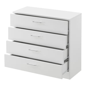 Schubladenschrank Drammen 67x70x30 cm mit 4 Schubladen Schwarz/Weiß en.casa