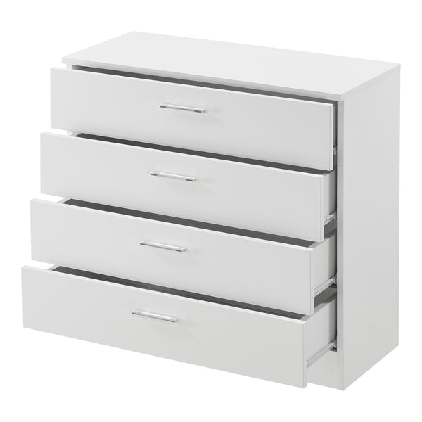 Schubladenschrank Drammen 67x70x30 cm mit 4 Schubladen Schwarz/Weiß en.casa