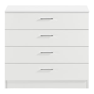 Schubladenschrank Drammen 67x70x30 cm mit 4 Schubladen Schwarz/Weiß en.casa