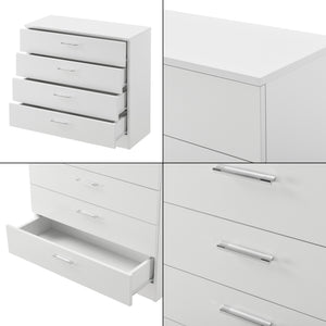 Schubladenschrank Drammen 67x70x30 cm mit 4 Schubladen Schwarz/Weiß en.casa