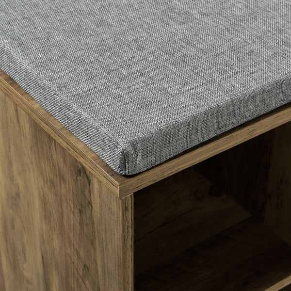 Schuhregal und Sitzbank Leonidas 103x30x48 cm mit 10 Ablagefächern en.casa