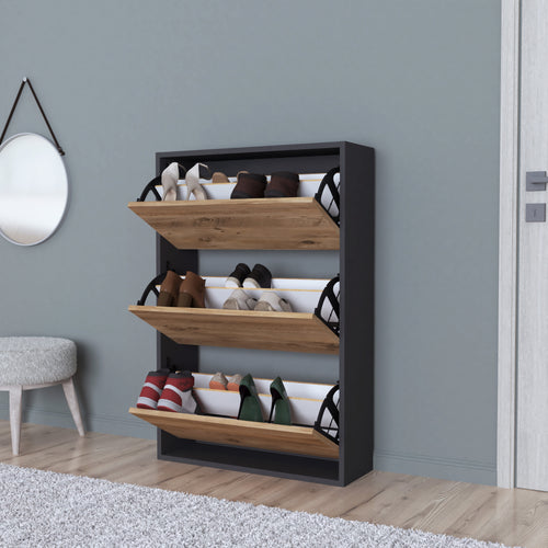 Schuhschrank Aurskog 110x73,5x24cm versch. Farben [en.casa] - premiumXL