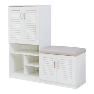 Schuhschrank Løten 120x37x120 cm Weiß [en.casa]