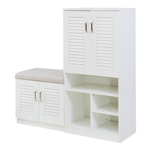 Schuhschrank Løten 120x37x120 cm Weiß [en.casa]