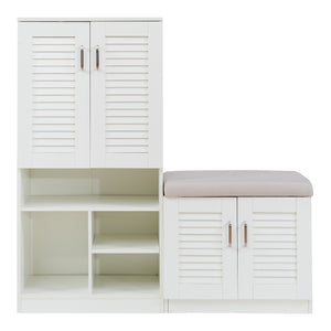 Schuhschrank Løten 120x37x120 cm Weiß [en.casa]