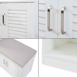 Schuhschrank Løten 120x37x120 cm Weiß [en.casa]