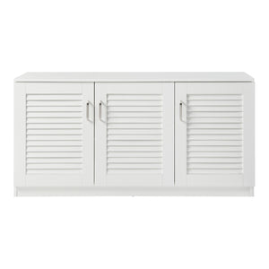 Schuhschrank Løten 125x36x62 cm Weiß [en.casa]