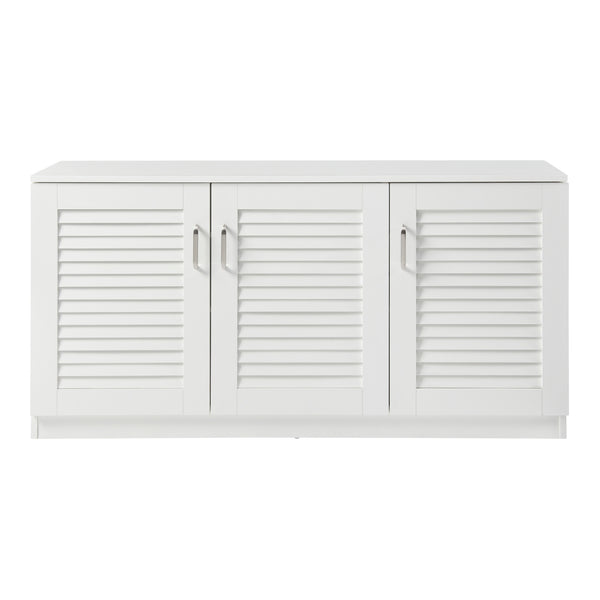 Schuhschrank Løten 125x36x62 cm Weiß [en.casa]