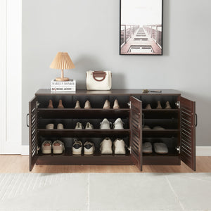 Schuhschrank Løten 125x36x62 cm Wenge [en.casa]