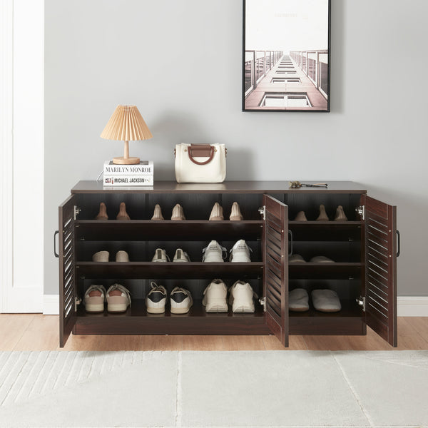Schuhschrank Løten 125x36x62 cm Wenge [en.casa]