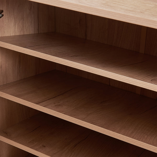 Schuhschrank Løten mit Sitzbank 120x36x97 cm Eicheoptik [en.casa]