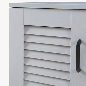 Schuhschrank Løten mit Sitzbank 120x36x97 cm Grau [en.casa]