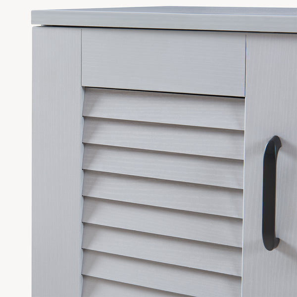 Schuhschrank Løten mit Sitzbank 120x36x97 cm Grau [en.casa]