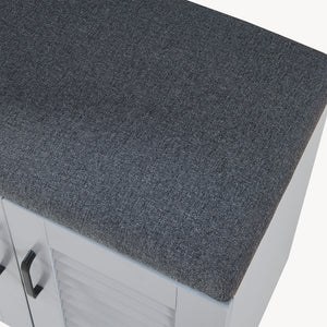 Schuhschrank Løten mit Sitzbank 120x36x97 cm Grau [en.casa]
