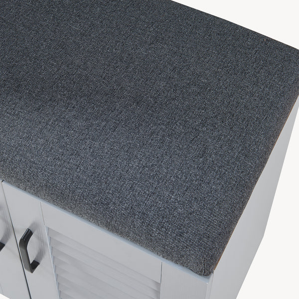 Schuhschrank Løten mit Sitzbank 120x36x97 cm Grau [en.casa]