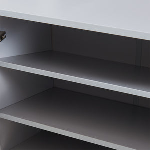 Schuhschrank Løten mit Sitzbank 120x36x97 cm Grau [en.casa]