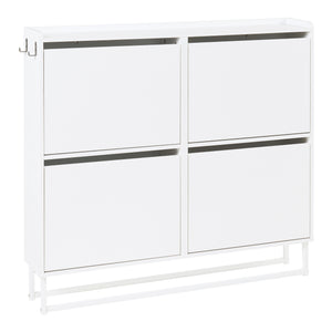 Schuhschrank Ylitornio 91,5x100x19 cm Weiß [en.casa]