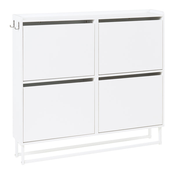 Schuhschrank Ylitornio 91,5x100x19 cm Weiß [en.casa]