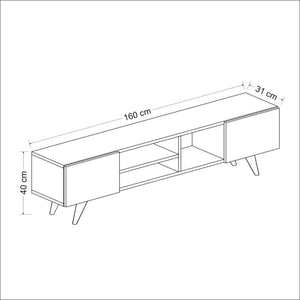 Fernsehtisch Assens 40 x 160 x 31 cm in versch. Farben [en.casa]
