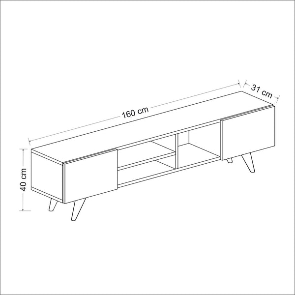 Fernsehtisch Assens 40 x 160 x 31 cm in versch. Farben [en.casa]