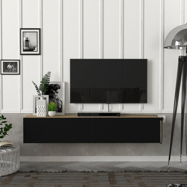 Fernsehschrank Toivakka 135x31x25cm in versch. Farben [en.casa]