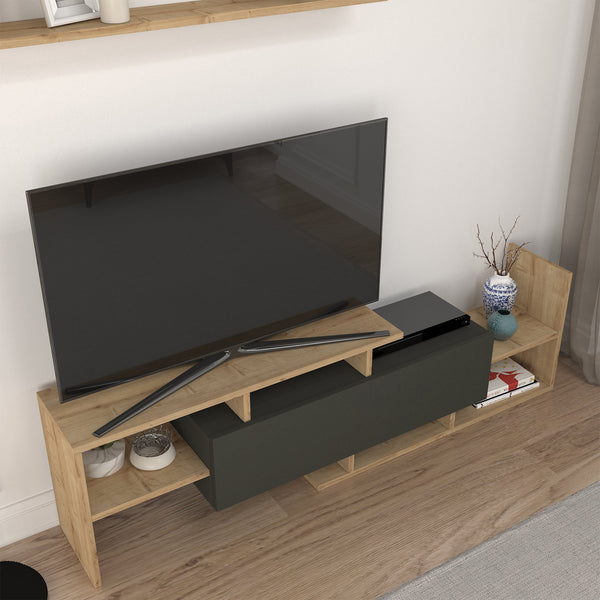 Fernsehschrank Liksefte mit Wandregal 154x28x42 cm [en.casa]