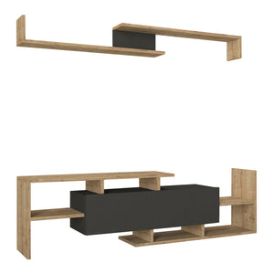 Fernsehschrank Liksefte mit Wandregal 154x28x42 cm [en.casa]