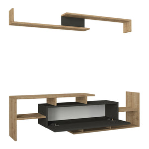 Fernsehschrank Liksefte mit Wandregal 154x28x42 cm [en.casa]
