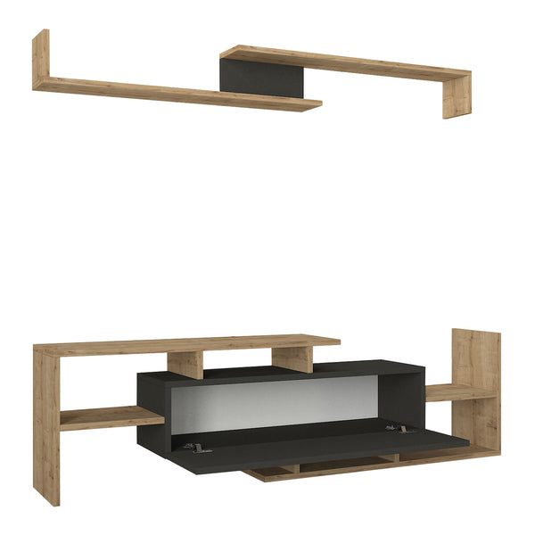 Fernsehschrank Liksefte mit Wandregal 154x28x42 cm [en.casa]
