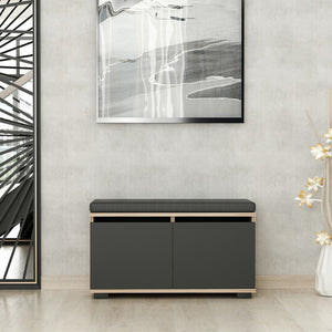 Schuhbank Brande mit 4 Ablagefächern 42x80x35cm in versch. Farben [en.casa]