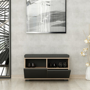 Schuhbank Brande mit 4 Ablagefächern 42x80x35cm in versch. Farben [en.casa]