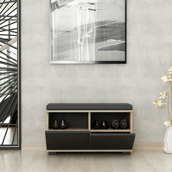 Schuhbank Brande mit 4 Ablagefächern 42x80x35cm in versch. Farben [en.casa]