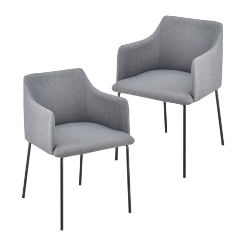 Polstersessel Krakau 2er Set Dunkelgrau [en.casa]